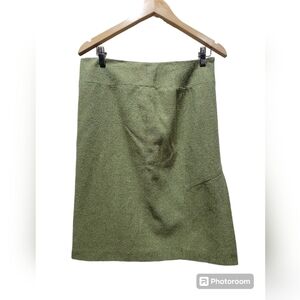 Ann Taylor LOFT Size 8 Cotton Blend Midi Skirt Side Slit Office Career Liner